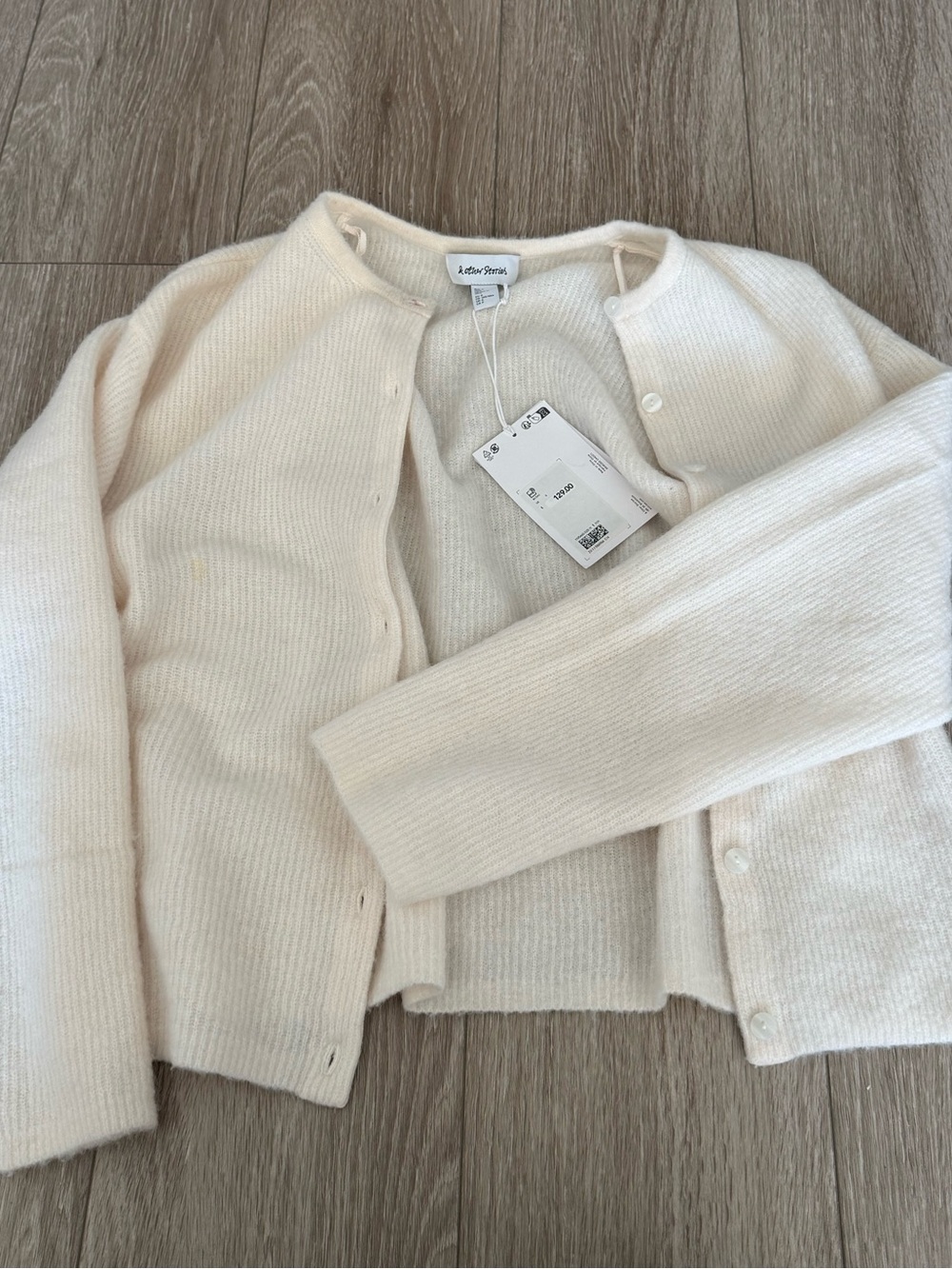 & Other Stories Soft Cream Buttoned Cardigan - Picture 2 of 2